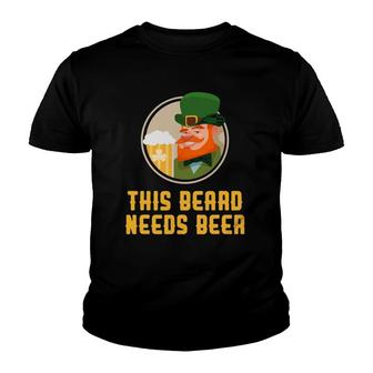 St Patrick's Day Men Women Beard Beer Gifts Youth T-shirt | Mazezy