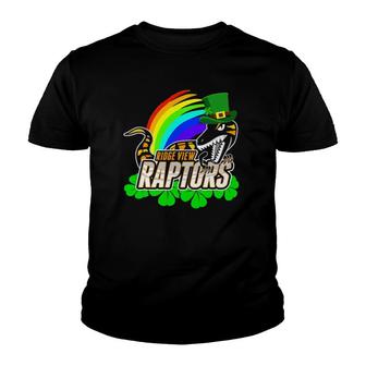 St Patrick's Day Raptors Velociraptor Dinosaur Youth T-shirt | Mazezy