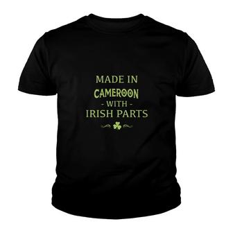 St Patricks Day Shamrock Made In Cameroon With Irish Parts Country Love Proud Nationality Youth T-shirt | Mazezy