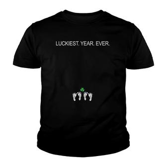 St Patrick's Expecting Mom Luckiest Year Twin Pregnancy Tee Youth T-shirt | Mazezy
