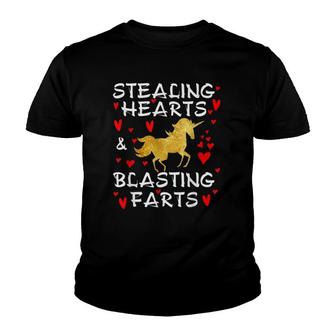 Stealing Hearts And Blasting Farts Unicorn Youth T-shirt | Mazezy