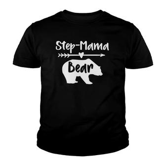 Step-Mama Bear Heart & Arrow Bear For Step Mom Gift Youth T-shirt | Mazezy
