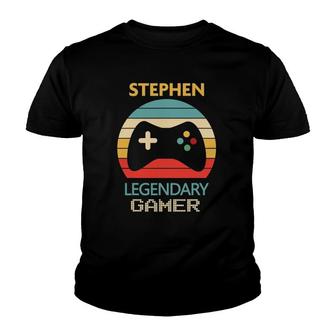 Stephen Name Gift - Personalized Legendary Gamer Youth T-shirt | Mazezy