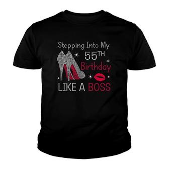 Stepping Into My 55Th Birthday Like A Boss Funny Youth T-shirt | Mazezy