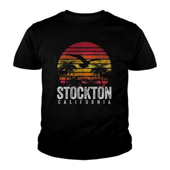 Stockton California Ca Vintage Retro Distressed Style Gift Youth T-shirt | Mazezy CA