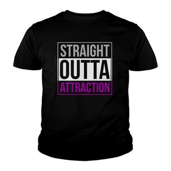 Straight Outta Attraction Pride Asexual Flag Ally Lgbt Gift Youth T-shirt | Mazezy AU