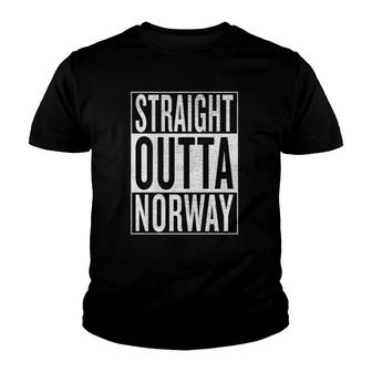 Straight Outta Norway Gift Idea Youth T-shirt | Mazezy