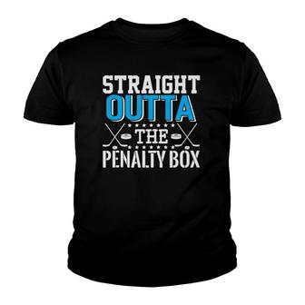 Straight Outta The Penalty Box Funny Hockey Player Youth T-shirt | Mazezy DE