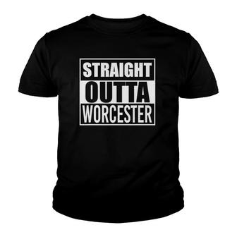 Straight Outta Worcester Funny Best Gift Massachusetts State Youth T-shirt - Thegiftio UK