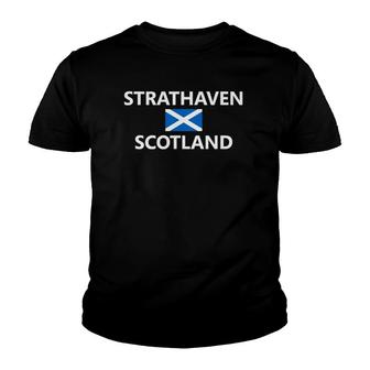 Strathaven Scotland Scottish Flag City Youth T-shirt | Mazezy