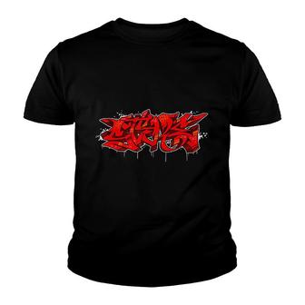 Style Graffiti Piece Red Graffiti Hiphop Youth T-shirt | Mazezy
