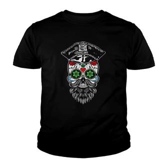 Sugar Skull Gay Daddy Bear & Biker Hat Leather Sugar Skull Youth T-shirt | Mazezy
