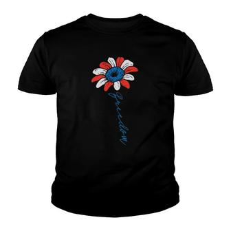 Sunflower Freedom American Flag Usa 4Th Of July Fourth Women Youth T-shirt | Mazezy