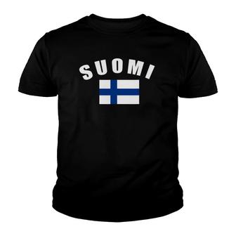 Suomi Finland Flag Finnish National Country Flag Suomi Flag Youth T-shirt | Mazezy