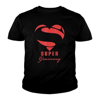 Super Grammy Superhero Gift Mother Father Day Youth T-shirt | Mazezy