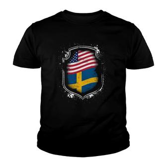 Swedish American Flags Of Sweden And America Youth T-shirt | Mazezy