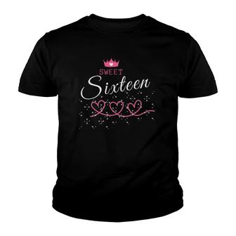 Sweet 16Sixteen 16Th Birthday 16 Years Old Youth T-shirt | Mazezy