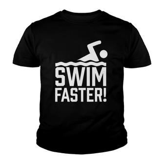 Swim Faster Trainer Coach Swimmer Swimming Instructor Youth T-shirt | Mazezy