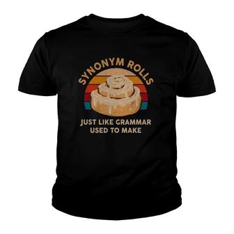 Synonym Rolls English Teacher Student Vintage Grammar Pun Youth T-shirt | Mazezy