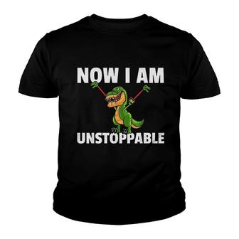 T Rex Unstoppable Gift Funny Dinosaur Youth T-shirt | Mazezy