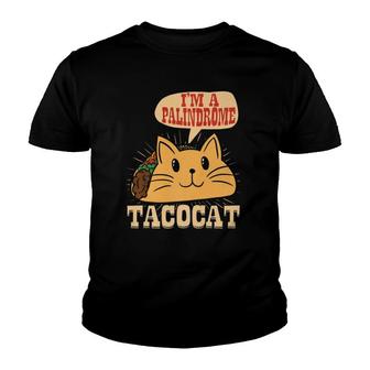 Taco Cat Palindrome Funny Tacocat Grammar English Teacher Youth T-shirt | Mazezy