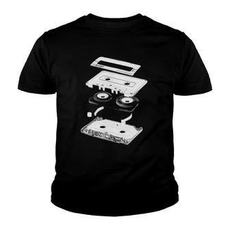Tape Exploded Sketch Cassette Tape Youth T-shirt | Mazezy