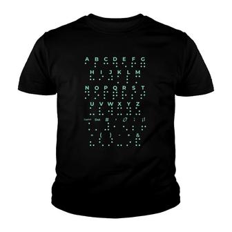 Teacher Braille Alphabet Blind Awareness T Youth T-shirt - Thegiftio UK