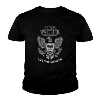Team Walther Lifetime Member Family Surname Youth T-shirt - Thegiftio UK