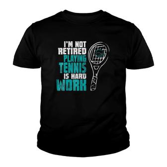 Tennis Gift For Retired Grandpa Grandma Mom Or Dad Youth T-shirt | Mazezy