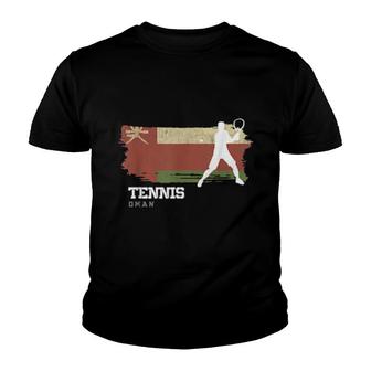 Tennis Oman Flag Team Tennis Player Tennis Youth T-shirt | Mazezy
