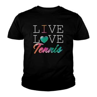 Tennis Player Sport Live Love 239 Tennis Lover Youth T-shirt | Mazezy