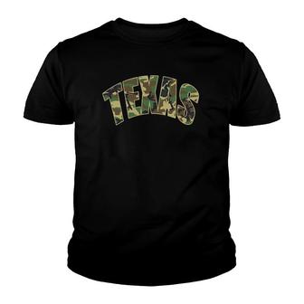 Texas Hiking Fishing And Hunting Camo Camouflage Youth T-shirt - Thegiftio UK