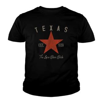 Texas The Lone Star State, Est 1836 Ver2 Youth T-shirt | Mazezy