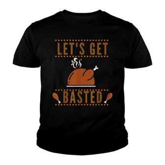 Thanksgiving Let's Get Basted Thanksgiving Youth T-shirt | Mazezy