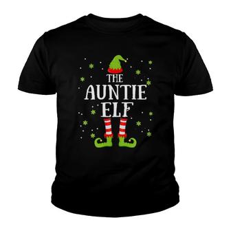 The Auntie Elf Xmas Matching Christmas For Family Youth T-shirt | Mazezy
