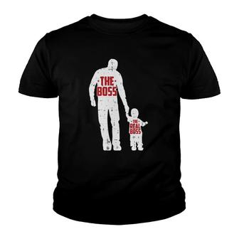 The Boss The Real Boss Father's Day Dad Son Daughter Matching Youth T-shirt | Mazezy