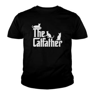 The Catfather Funny Cat Dad Cat Lover Gifts For Men Youth T-shirt | Mazezy