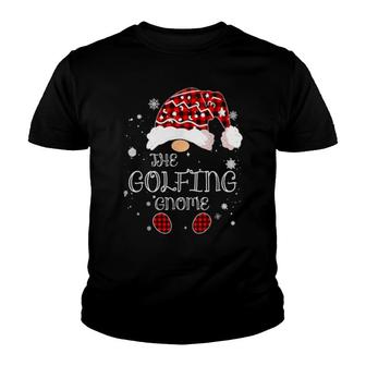 The Golfing Gnome Xmas Matching Christmas Pajamas For Family Youth T-shirt | Mazezy