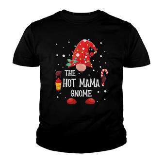 The Hot Mama Gnome Matching Family Christmas Gnome Pajama Youth T-shirt | Mazezy