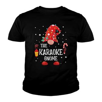 The Karaoke Gnome Matching Family Christmas Gnome Pajama Youth T-shirt | Mazezy