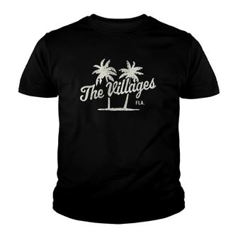 The Villages Florida Vintage 70S Palm Trees Graphic Youth T-shirt | Mazezy