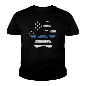 Thin Blue Line K9 Dog Paw Police Officer Gifts Youth T-shirt | Mazezy