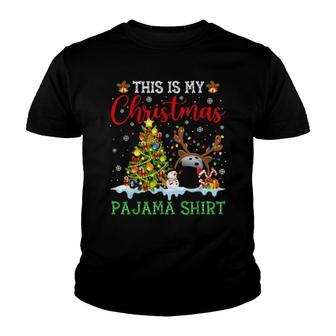 This Is My Christmas Bowling Pajama Sport Xmas Youth T-shirt | Mazezy
