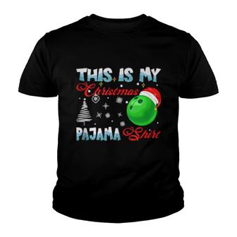 This Is My Christmas Pajama Bowling Ball Youth T-shirt | Mazezy