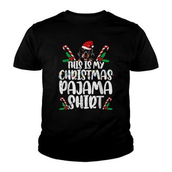 This Is My Christmas Pajama Dachshund Dog Christmas Youth T-shirt | Mazezy