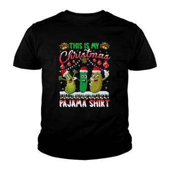 This Is My Christmas Pajama Pickles Christmas Santa Youth T-shirt | Mazezy