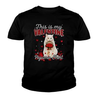 This Is My Valentine Pajama Turkish Angora Cat Youth T-shirt | Mazezy