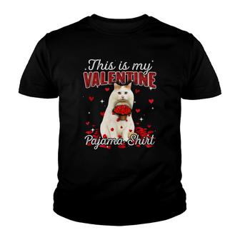 This Is My Valentine Pajama Turkish Van Cat Youth T-shirt | Mazezy