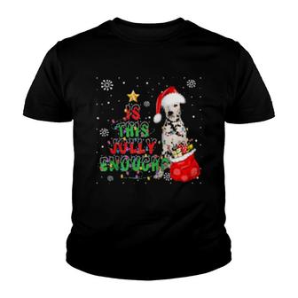 This Jolly Enough Dalmatian Dog Merry Christmas Youth T-shirt | Mazezy