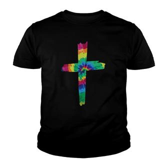Tie Dye Cross God Jesus Faith Hippie Christian Men Women Youth T-shirt | Mazezy